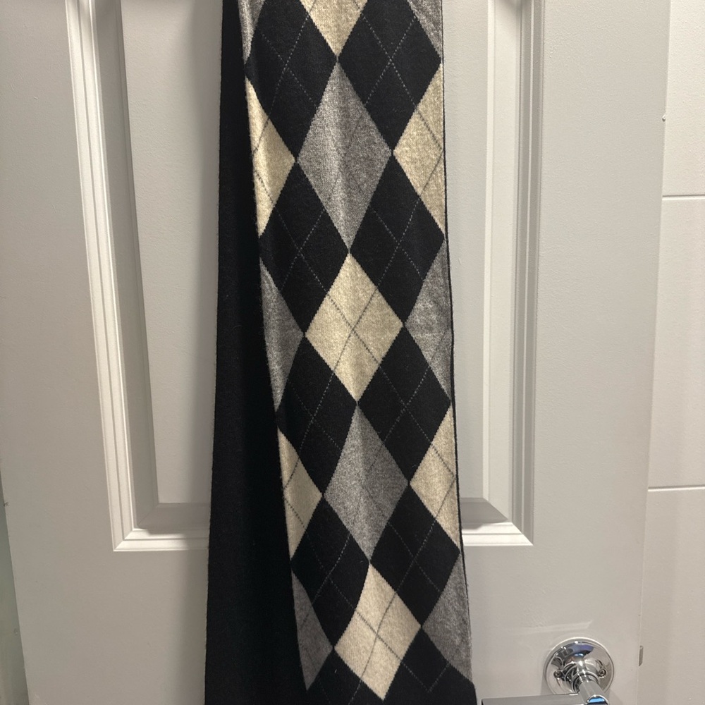 J. Crew Wool Cashmere Scarf in Black and White